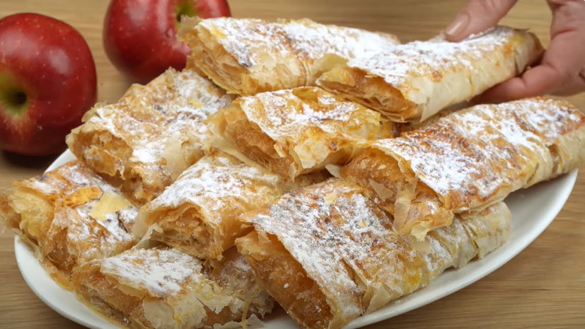 Бърза и вкусна рецепта за щрудел с ябълки и готови кори щрудел с ябълки и готови кори