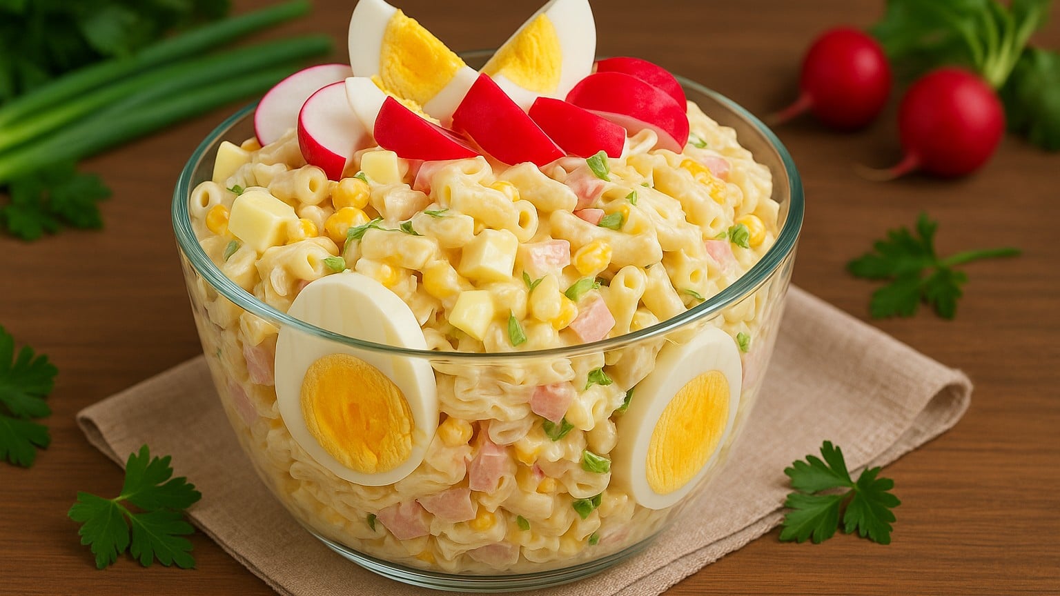 pastena-salata-s-yajca-shunka-repichki-kremova