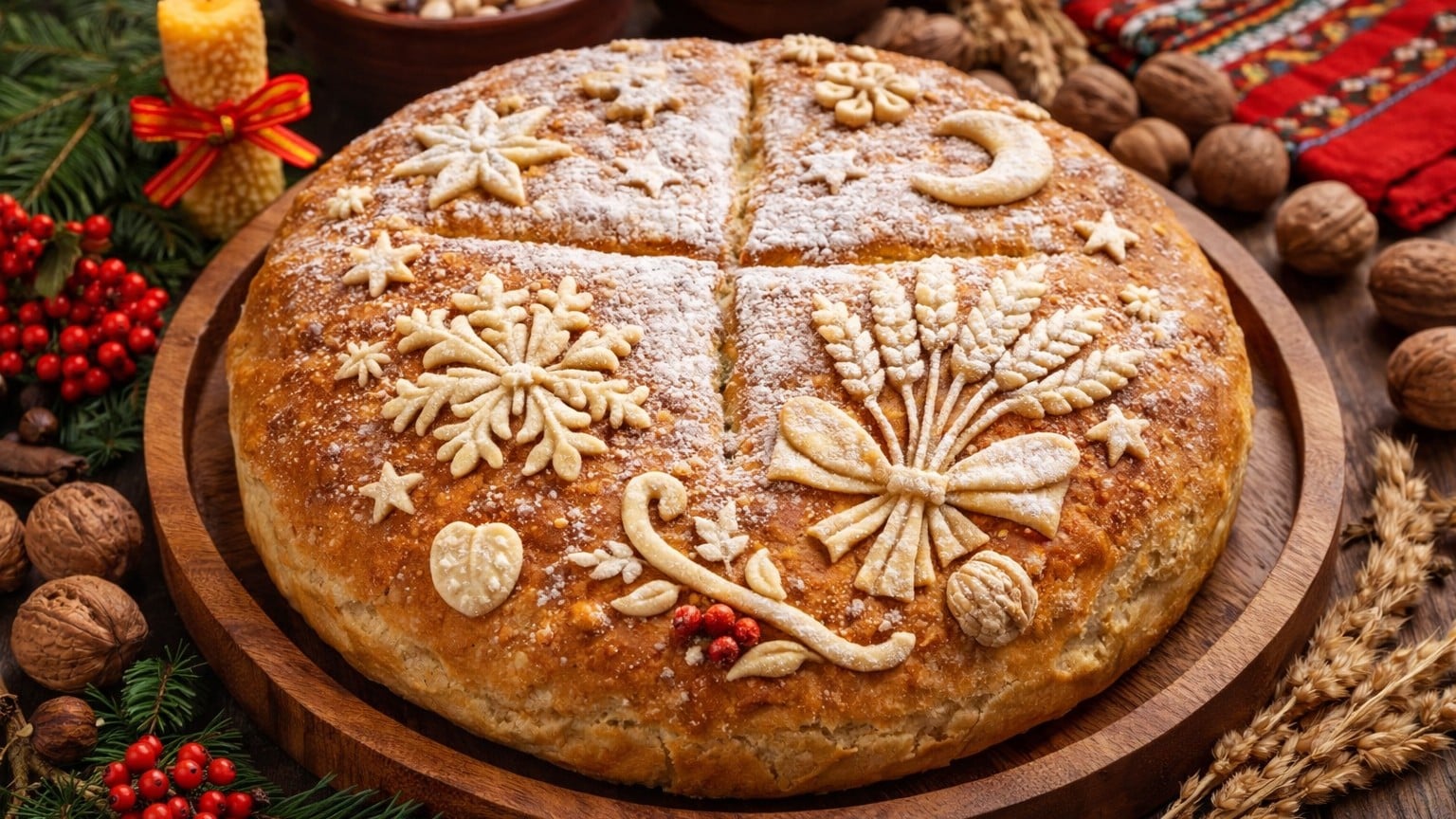 postna-pitka-za-badni-vecher-s-ornaimenti-vurhu-durvena-daska