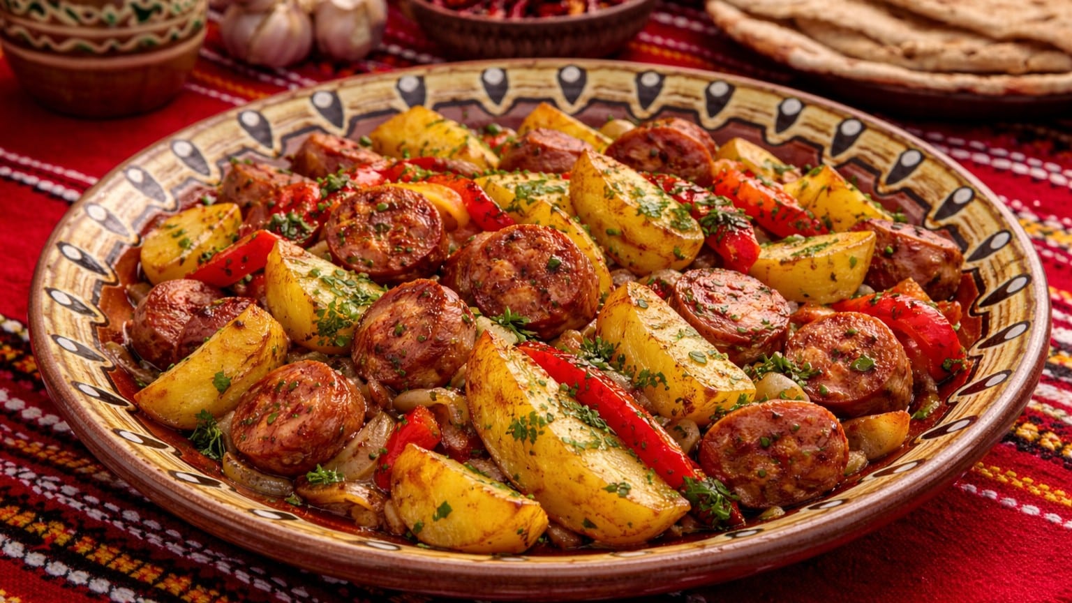 Бързо ястие с картофи, наденица и чушки – ароматно и много вкусно 2 kartofi-s-nadenitsa-i-chushki-v-chinia