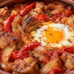 trakiyska-kavarma-v-gyuveche-sas-svinsko-chushki-domati-i-yaytse