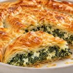 kragla-zlatista-banitsa-s-hrupkavi-kori-palnka-ot-spanak-i-byalo-sirene-s-otryazano-parche-v-byala-tava