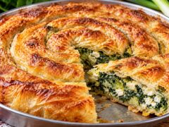 spiralna-banitsa-sas-zelena-planka-i-sirene-razryazana-v-metalna-tava