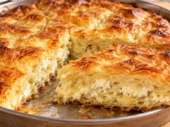 zlatista-banitsa-s-tocheni-kori-byalo-sirene-i-izvadeno-parche-v-metalna-tava