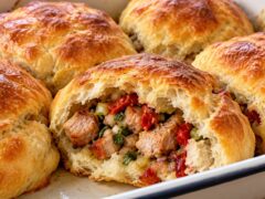 zlatisti-palneni-pitki-s-razchupena-sreda-parcheta-svinsko-pecheni-cherveni-chushki-i-presen-luk-v-tava