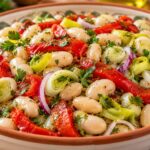 salata-ot-byal-bob-praz-pecheni-cherveni-chushki-i-cherven-luk